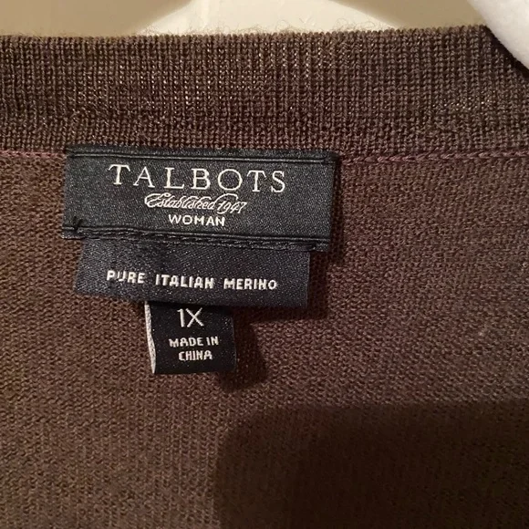 Talbots Cardigan Brown 1 X - Picture 2 of 2
